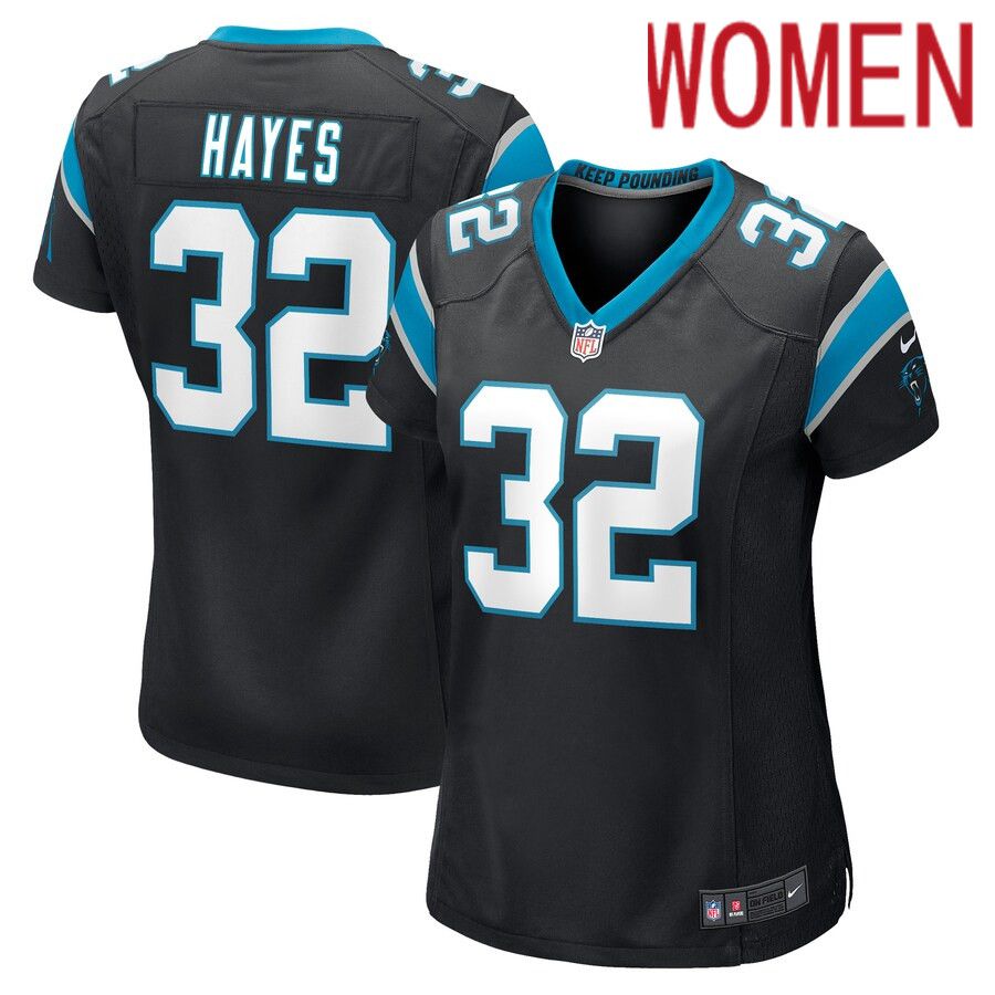Women Carolina Panthers 32 Tae Hayes Nike Black Game Player NFL Jersey